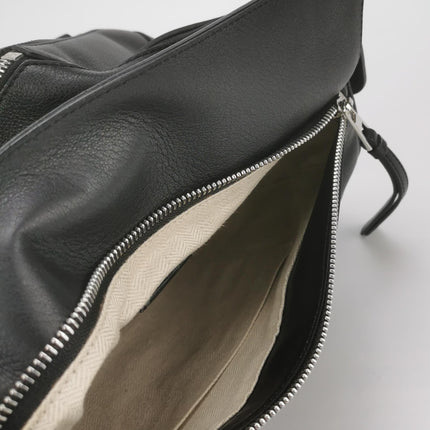 Loewe Puzzle Medium Black Smooth Leather White Logo 2016