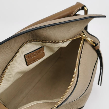 Loewe Puzzle Small Sand Beige Brown Strap Crossbody Bag