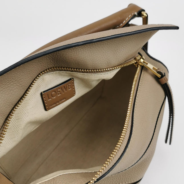 Loewe Puzzle Small Sand Beige Brown Strap Crossbody Bag