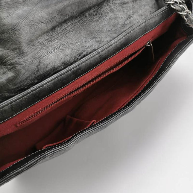 Chanel Paris Bombay Pondicherry Flap Bag Quilted Large Grey Silver Hardware