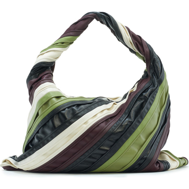 Bottega Veneta Hop Large Stripe Leather Hobo Bag 54cm-Luxbags