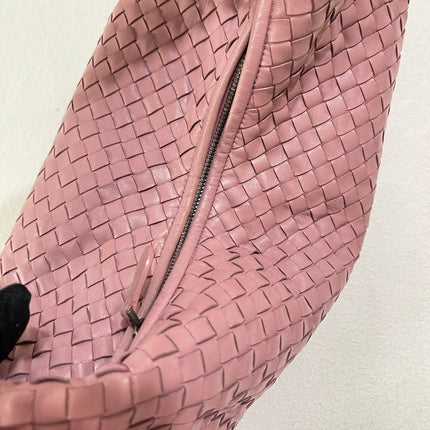 Sold Bottega Veneta Veneta Hobo Medium Cherry Blossom Pink Intrecciato Leather Bag 40cm