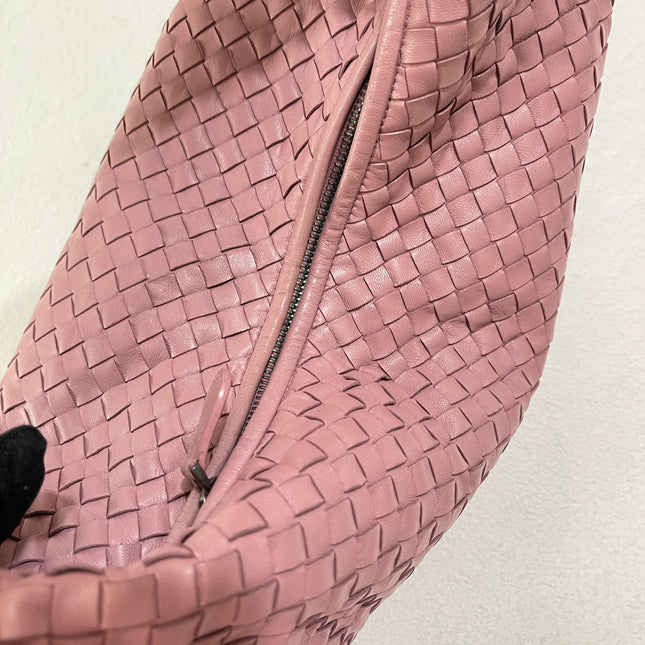 Sold Bottega Veneta Veneta Hobo Medium Cherry Blossom Pink Intrecciato Leather Bag 40cm