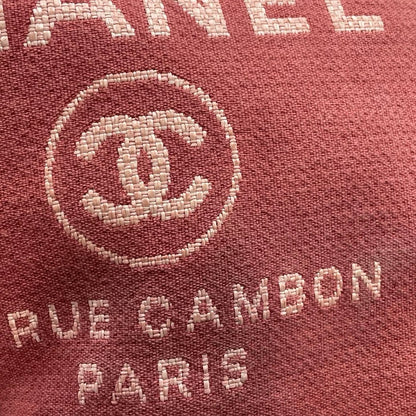 Chanel Deauville Tote 2011 Medium Red Denim Top Handle