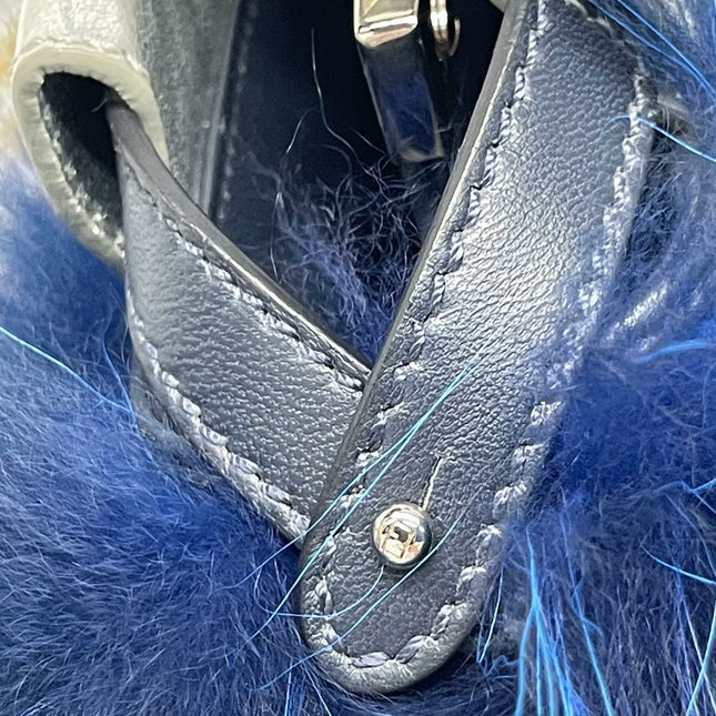 Fendi Peekaboo Mini Fox Fur Blue Limited Edition 2014