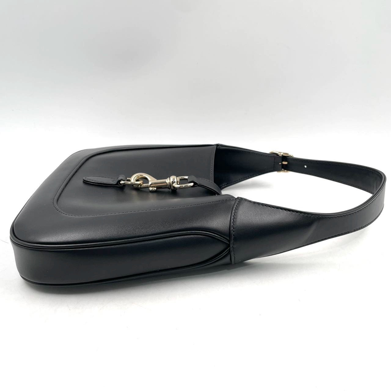 Gucci Jackie 1961 Small Black Leather Shoulder Bag Clasp S24