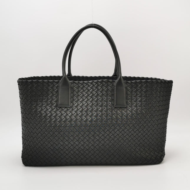 Bottega Veneta Reissued Cabat Intreccio Leather Tote Bag Black 40cm