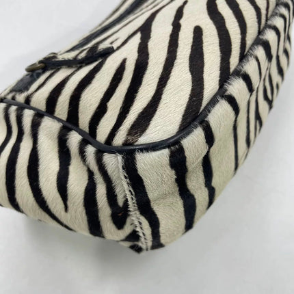 Prada Zebra Print Ponyhair Calfskin Leather Handbag