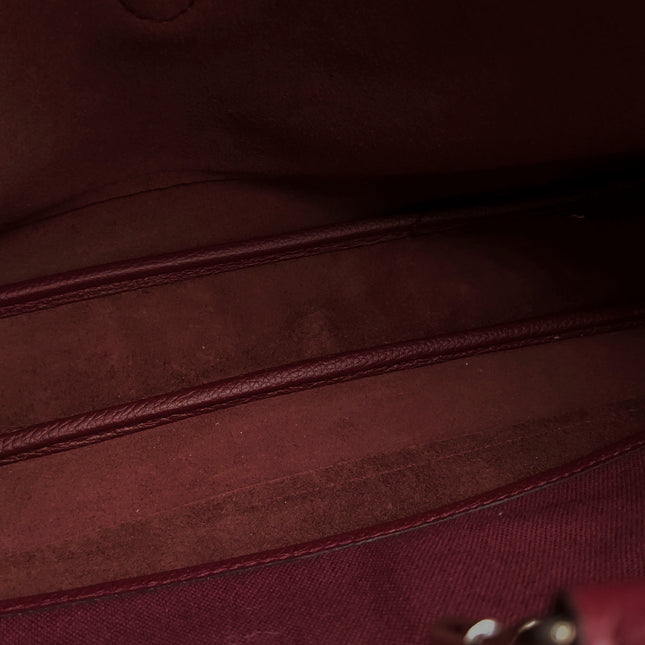 Gucci Jackie 1961 Burgundy Large Pebbled Leather Shoulder Bag with Strap