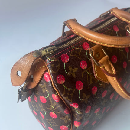 Sac bandoulière Louis Vuitton x Takashi Murakami Speedy 25 Cerises en Monogram