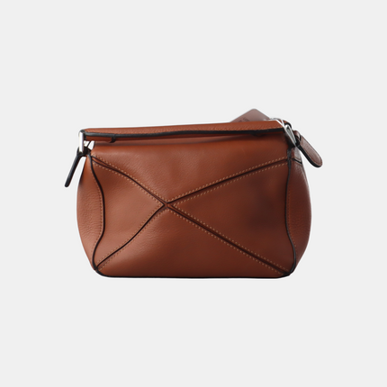 Loewe Puzzle Mini Caramel Tan Calfskin Leather Crossbody Bag