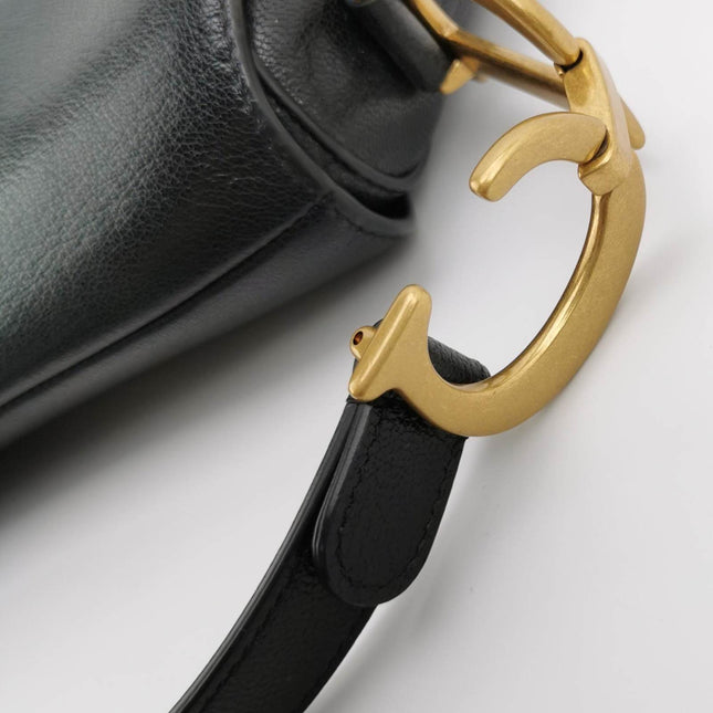 Sold Dior Saddle 2020 Medium Lambskin Leather Bag Black