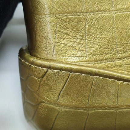 Sold Chanel Gabrielle Mini Gold Crocodile Embossed Calfskin Leather Crossbody Bag