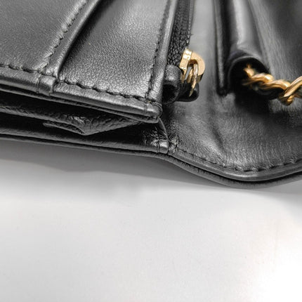 Chanel Wallet on Chain Boy Flap Black Caviar Leather Gold Hardware 2018