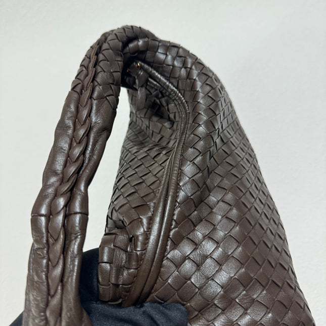 Sold Bottega Veneta Intrecciato Hobo Bag Dark Chocolate Brown 2006 Lambskin leather Medium 40cm