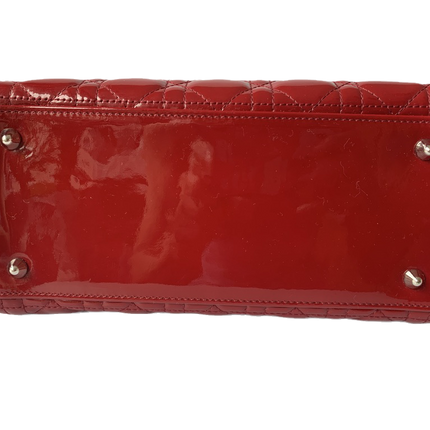 Sold Lady Dior Medium Bag Red Patent Leather