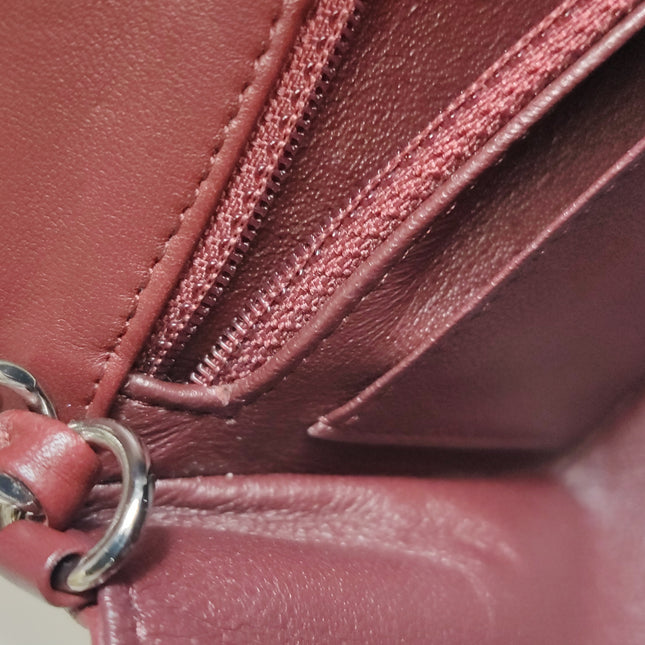 Chanel Classic Flap Rectangular Mini Burgundy Lambskin Silver HW, 2019