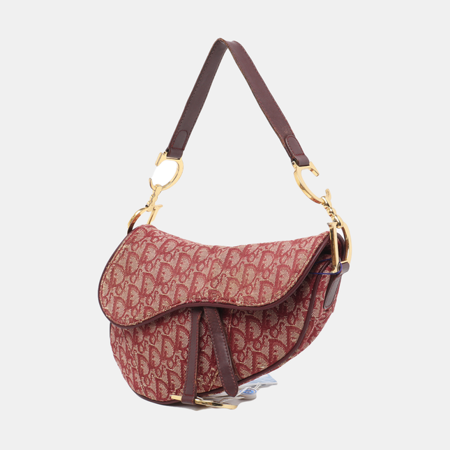 Sold Dior Saddle Vintage Red Burgundy Oblique