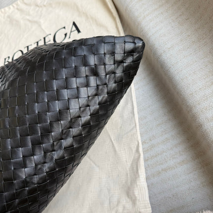 Bottega Veneta Hop Black Intrecciato Leather Maxi Hobo Bag 54cm