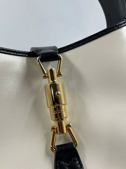 Gucci Jackie 1961 Black & White Leather Bag Small