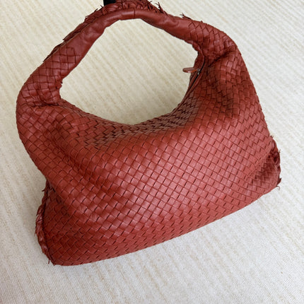 Bottega Veneta Veneta Hobo Large Burgundy 47cm Lambskin Leather-Luxbags