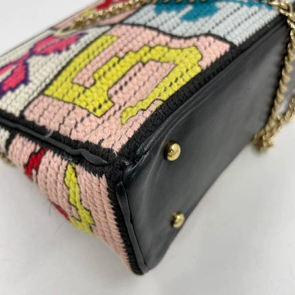 Chanel Rare Precious Symbols Needlepoint East West Shoulder Bag