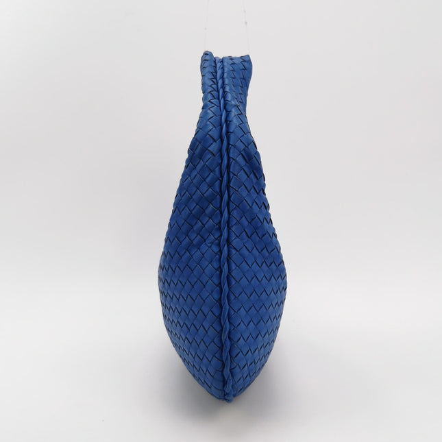 Bottega Veneta Hobo Bag Lambskin Leather Royal Blue 42cm Thick Shoulder Pad