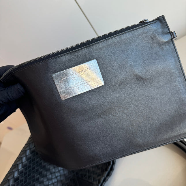 Sold Bottega Veneta Cabat Large Intreccio Leather Tote Bag Black 40cm