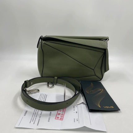 Loewe Puzzle Small Green Calfskin leather Crossbody bag