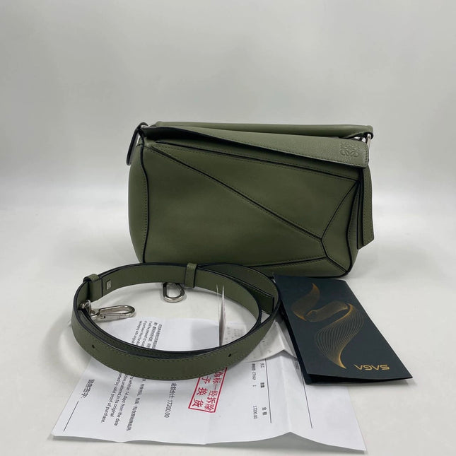 Loewe Puzzle Small Green Calfskin leather Crossbody bag