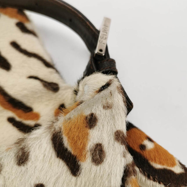 Fendi Baguette Pony hair in leopard print Brown