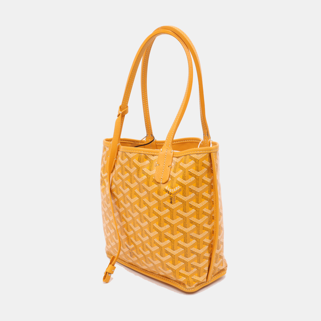 Goyard Anjou Mini Tote Yellow French Bulldog Reversible Leather
