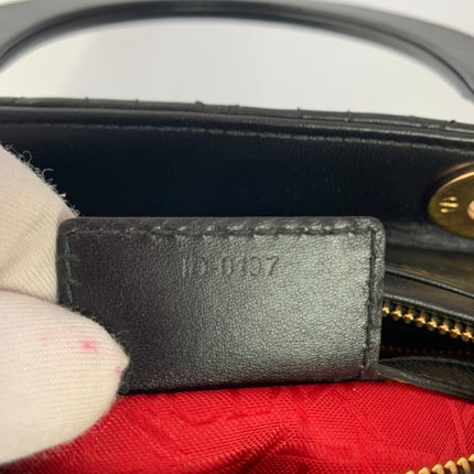 Sold Lady Dior Medium Black Cannage Lambskin Leather Gold Hardware
