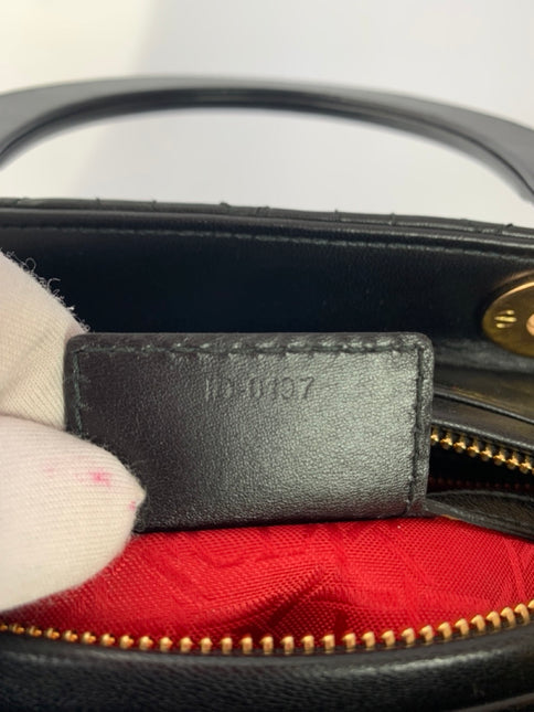 Sold Lady Dior Medium Black Cannage Lambskin Leather Gold Hardware