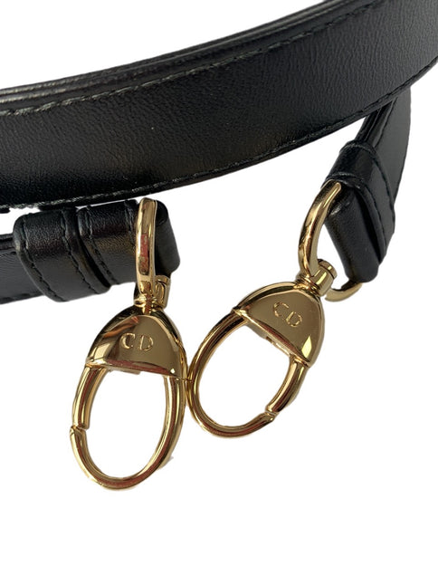 Sold Lady Dior Medium Black Cannage Lambskin Leather Gold Hardware
