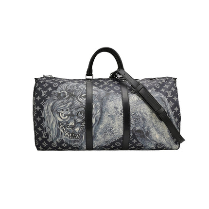 Louis Vuitton x Chapman Brothers Keepall 55 Bandouliere Lion Navy-Luxbags