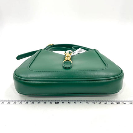 Gucci Jackie 1961 Mini Handbag in Green Leather with Adjustable Strap