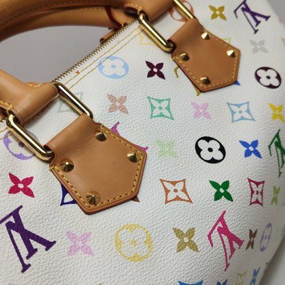 Louis Vuitton x Takashi Murakami Speedy 30 Lock White Multicolor