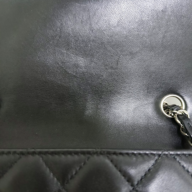 Chanel Classic Flap Rectangular Mini Black Lambskin Leather Silver Hardware