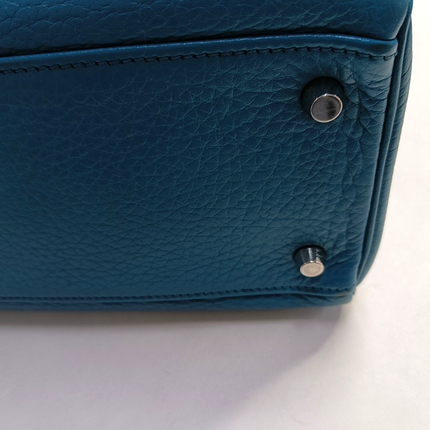 Hermes Kelly Retourne 32 Clemence Leather B3 Bleu Zanzibar Palladium Hardware 2013