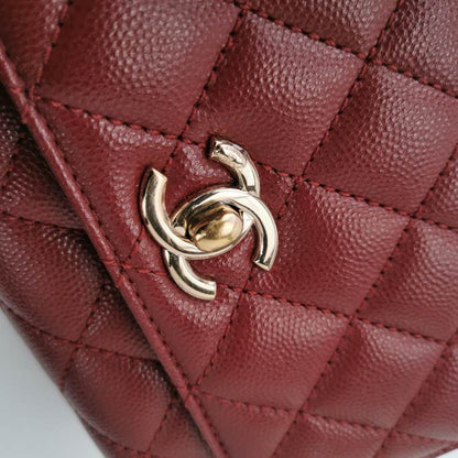 Chanel Coco Handle Mini Burgundy Caviar Leather Crossbody Bag