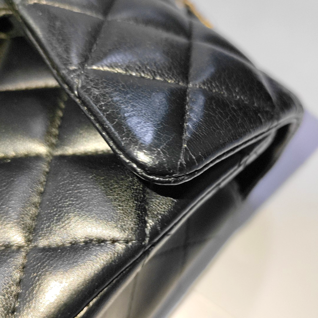 Chanel Classic Flap Rectangular Mini Black Lambskin Leather Gold Hardware, 2014-15