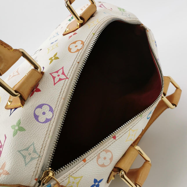 Louis Vuitton x Takashi Murakami Speedy 30 Lock White Multicolor
