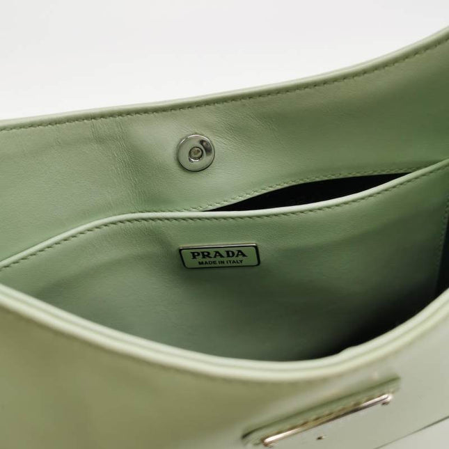 Prada Cleo Green Smooth Leather Shoulder Bag