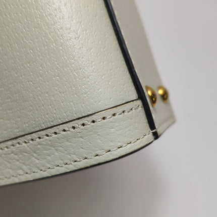 Gucci Diana Small East West Cream White Leather Bag Bamboo Handle with Strap