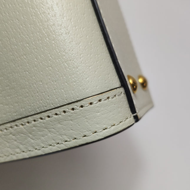 Gucci Diana Small East West Cream White Leather Bag Bamboo Handle with Strap