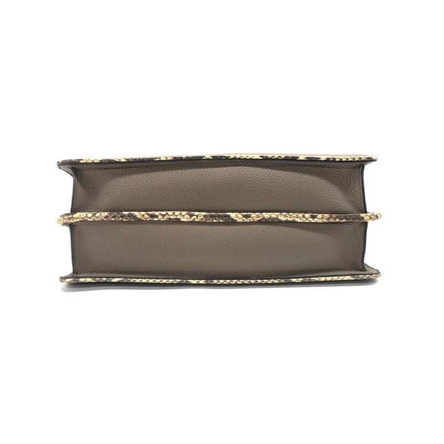 Fendi Peekaboo ISeeU Sellier Small Grey Leather with Python Skin Trimming