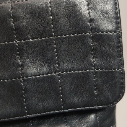 Chanel 2.55 Black Lambskin Square Stitching Shoulder Bag