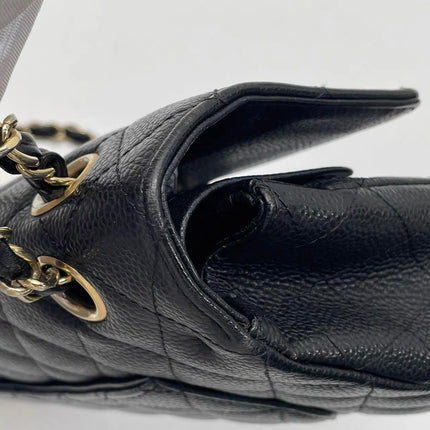 Chanel Classic Flap Medium Black Caviar Leather Gold Hardware, 2009-2010