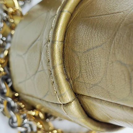 Sold Chanel Gabrielle Mini Gold Crocodile Embossed Calfskin Leather Crossbody Bag
